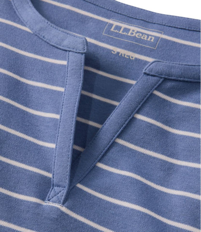 Women's L.L.Bean Tee, Short-Sleeve Notch-Neck Stripe L.L.Bean Trending