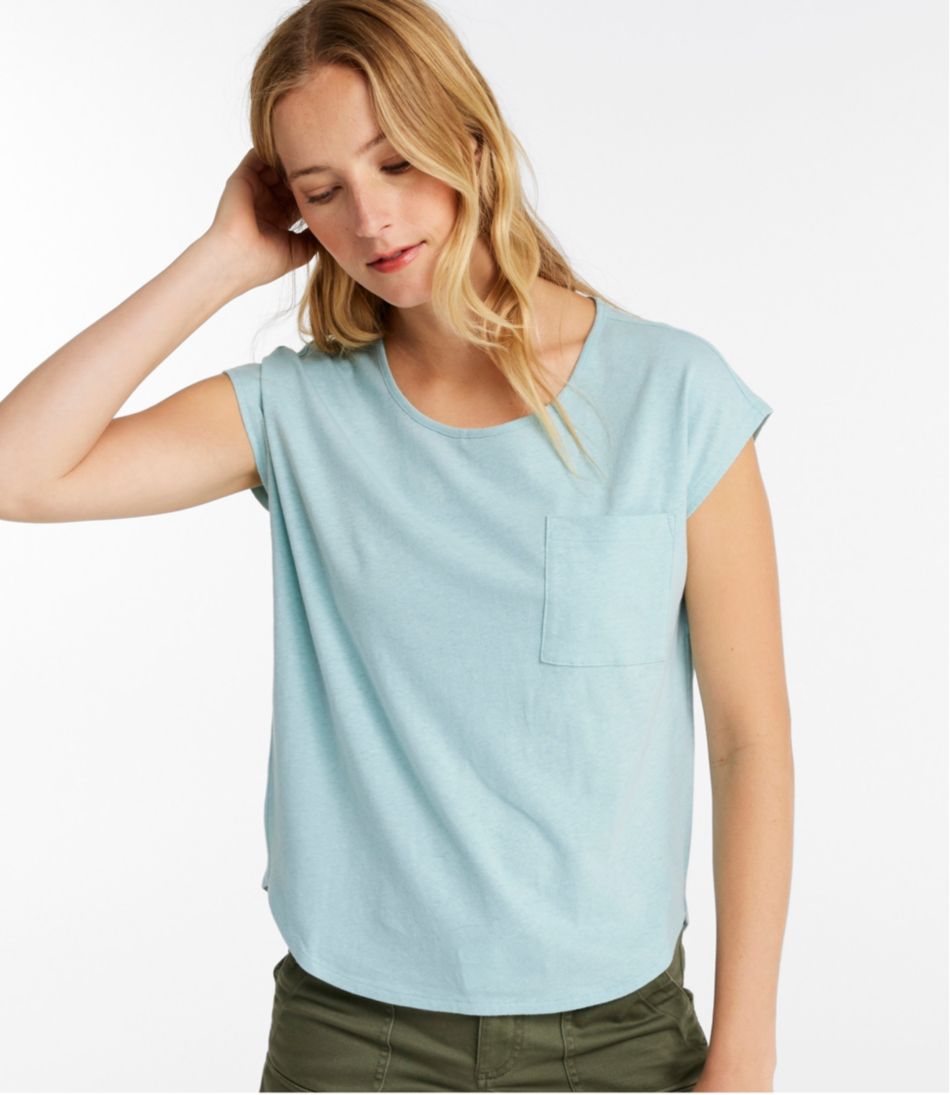 Women's Linen/Cotton Tee, Short-Sleeve Scoopneck L.L.Bean Recommended