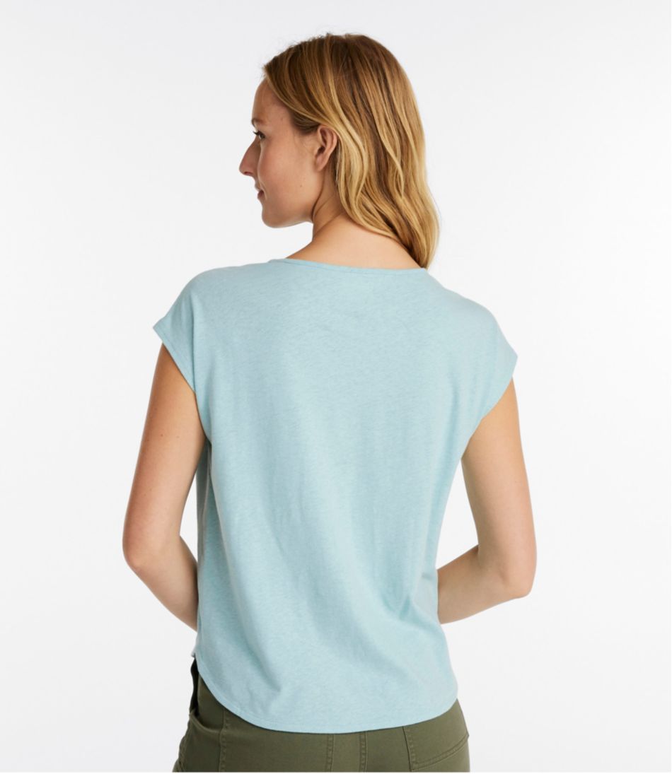 Women's Linen/Cotton Tee, Short-Sleeve Scoopneck L.L.Bean Recommended