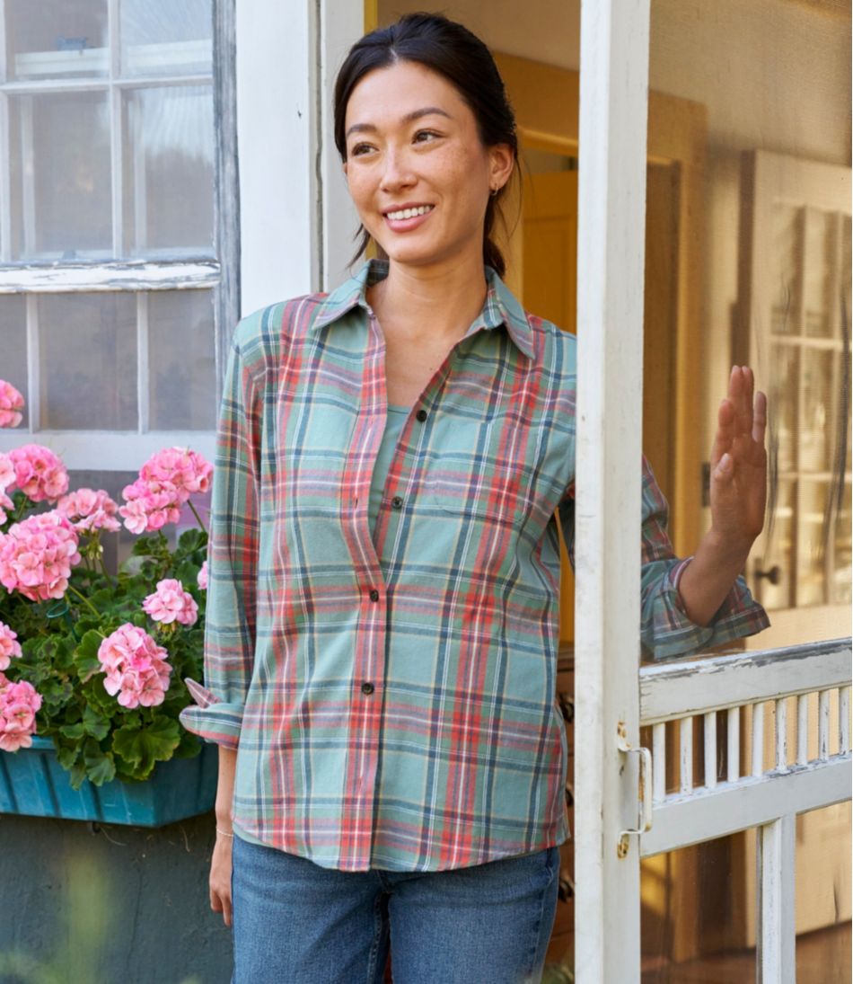 Women's Scotch Plaid Flannel Shirt, Relaxed L.L.Bean New