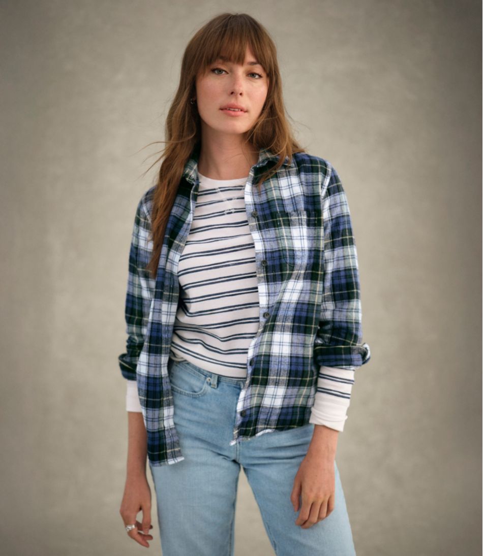 Women's Scotch Plaid Flannel Shirt, Relaxed L.L.Bean New