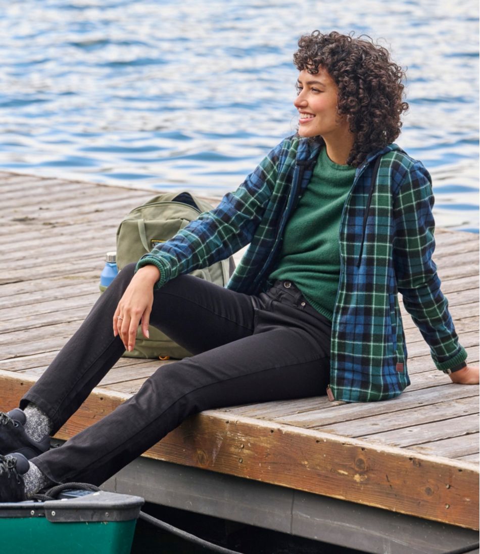 Women's Scotch Plaid Flannel Shirt, Relaxed Zip Hoodie L.L.Bean Classic