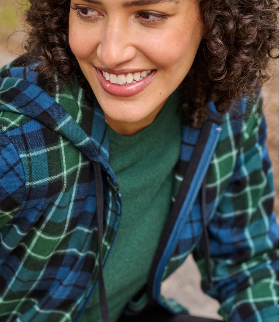 Women's Scotch Plaid Flannel Shirt, Relaxed Zip Hoodie L.L.Bean Classic