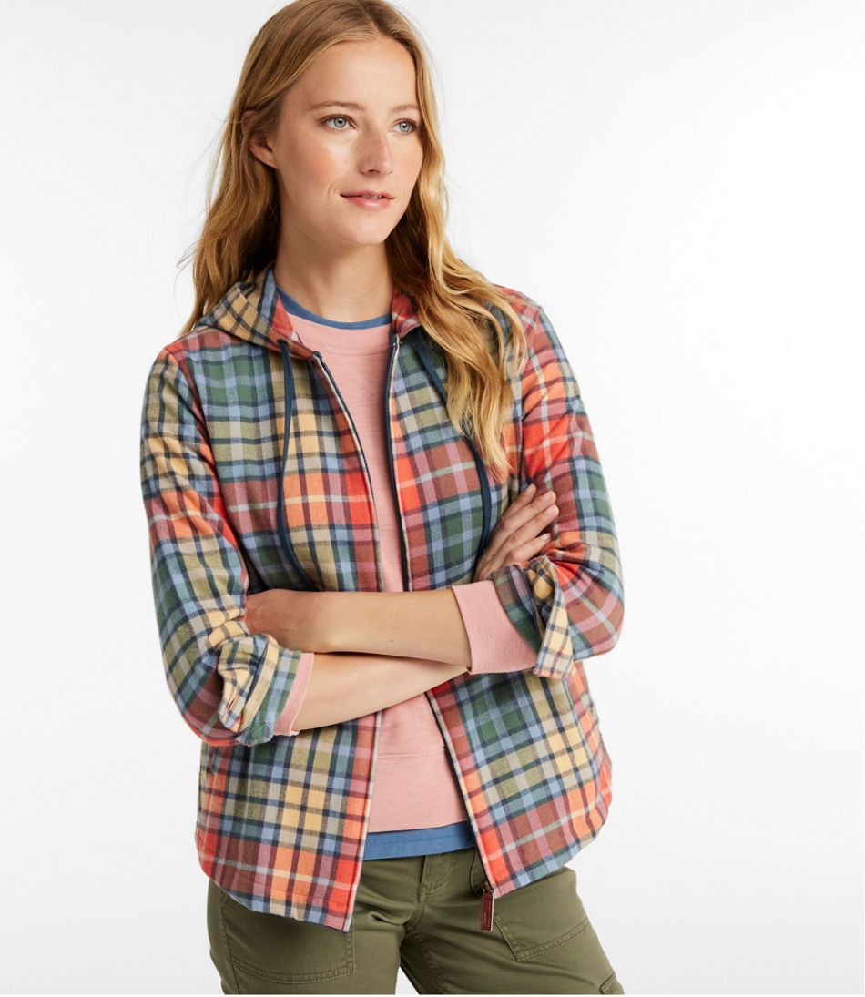 Women's Scotch Plaid Flannel Shirt, Relaxed Zip Hoodie L.L.Bean Classic