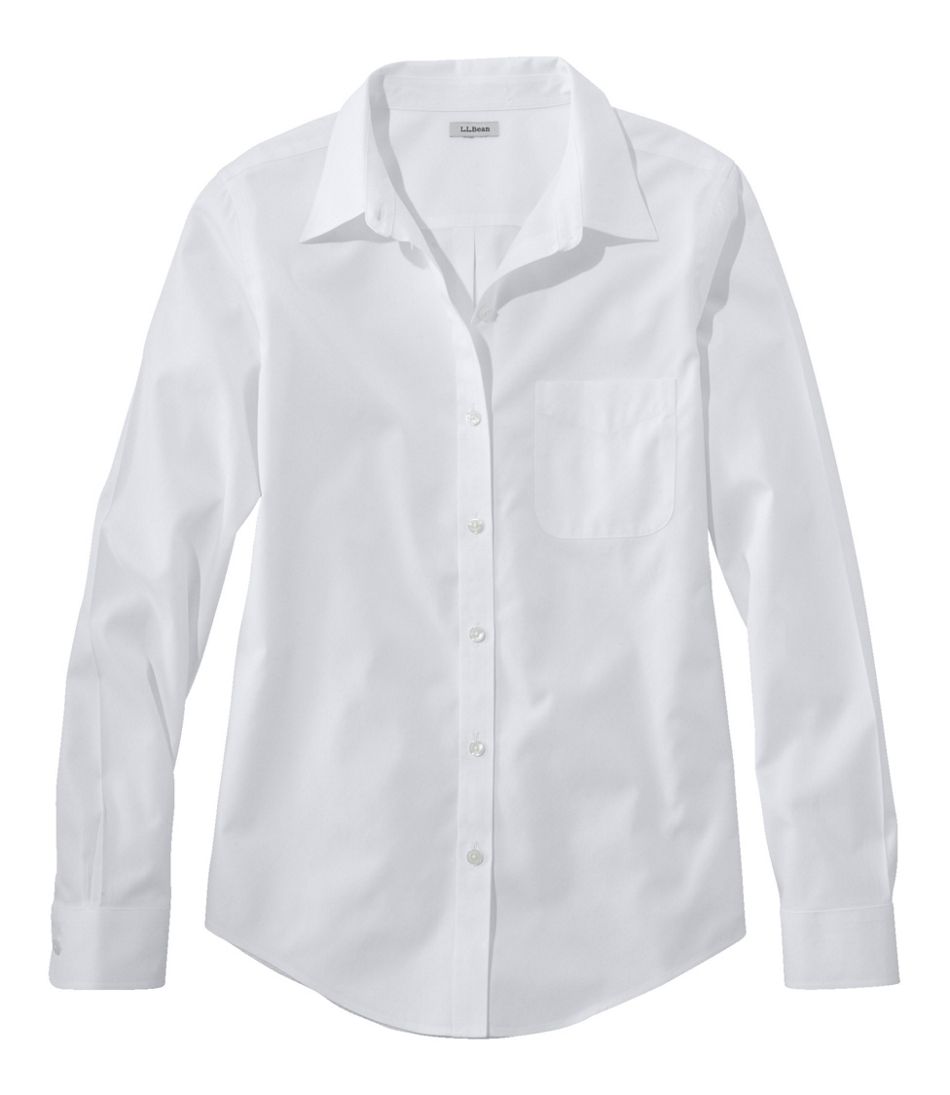 Women's Wrinkle-Free Pinpoint Oxford Shirt, Long-Sleeve Relaxed Fit L.L.Bean Essential