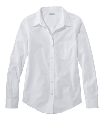 Women's Wrinkle-Free Pinpoint Oxford Shirt, Long-Sleeve Relaxed Fit L.L.Bean Essential