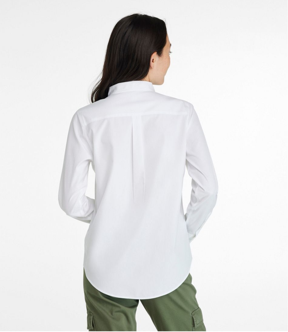 Women's Wrinkle-Free Pinpoint Oxford Shirt, Long-Sleeve Relaxed Fit L.L.Bean Essential