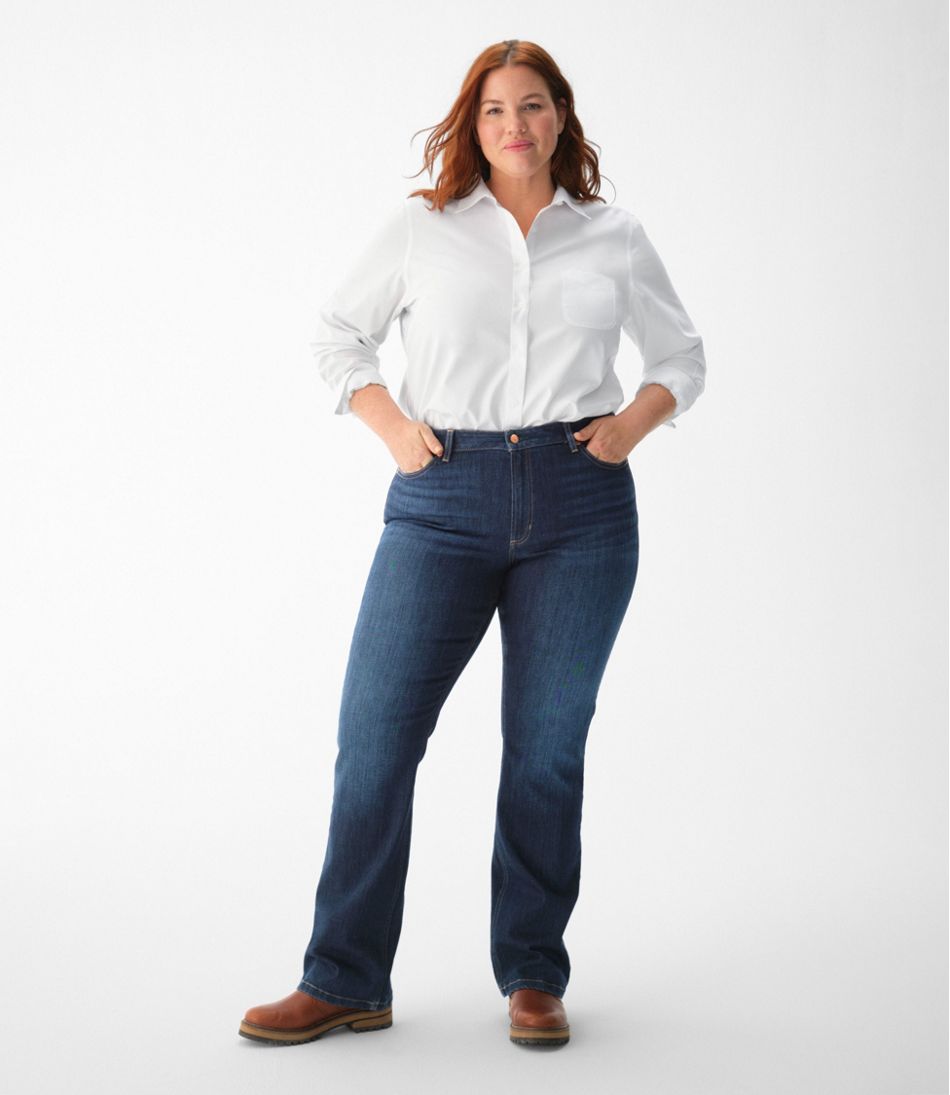 Women's Wrinkle-Free Pinpoint Oxford Shirt, Long-Sleeve Relaxed Fit L.L.Bean Essential