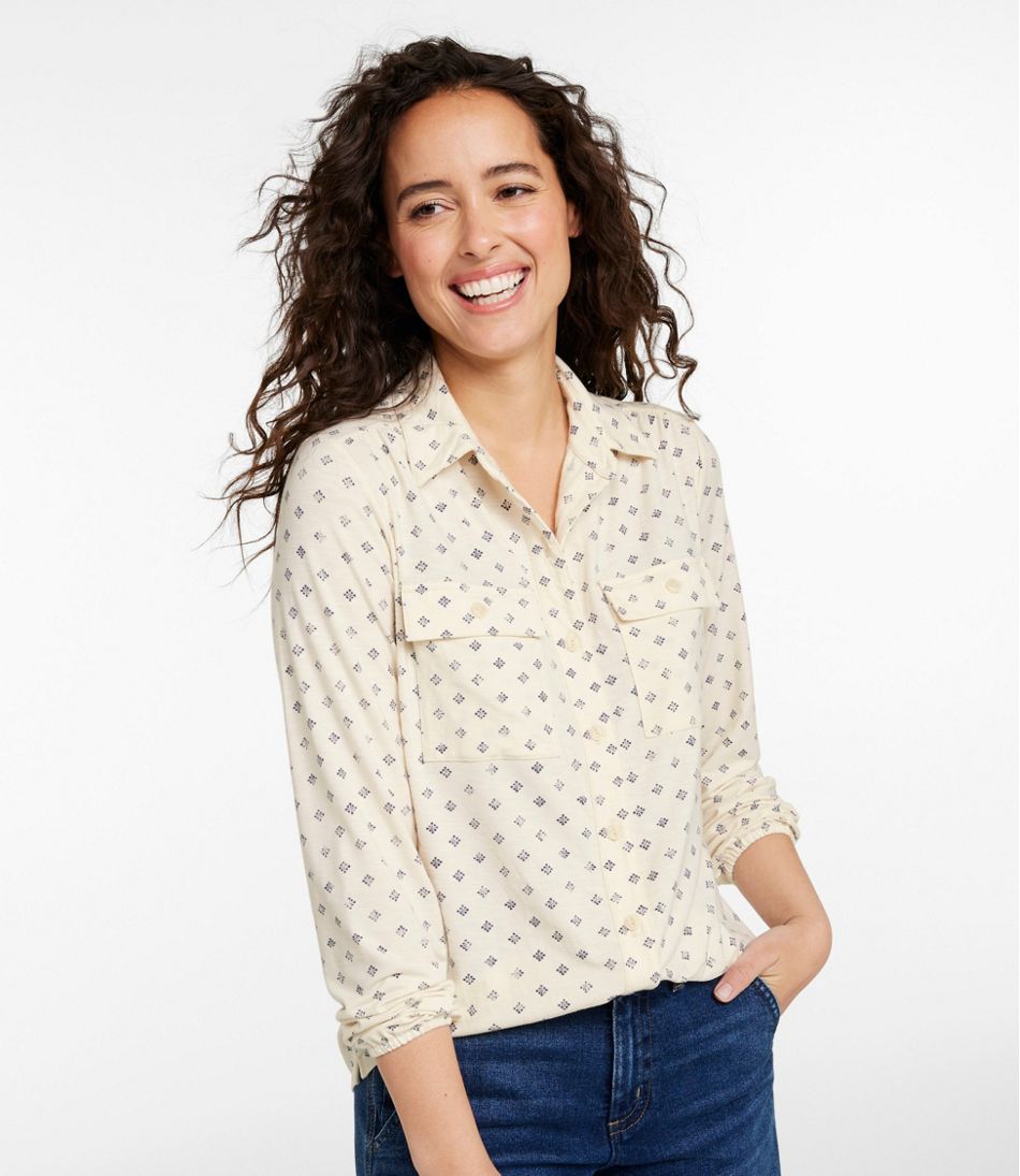 Women's Camden Hills Button Front Shirt, Print L.L.Bean Value