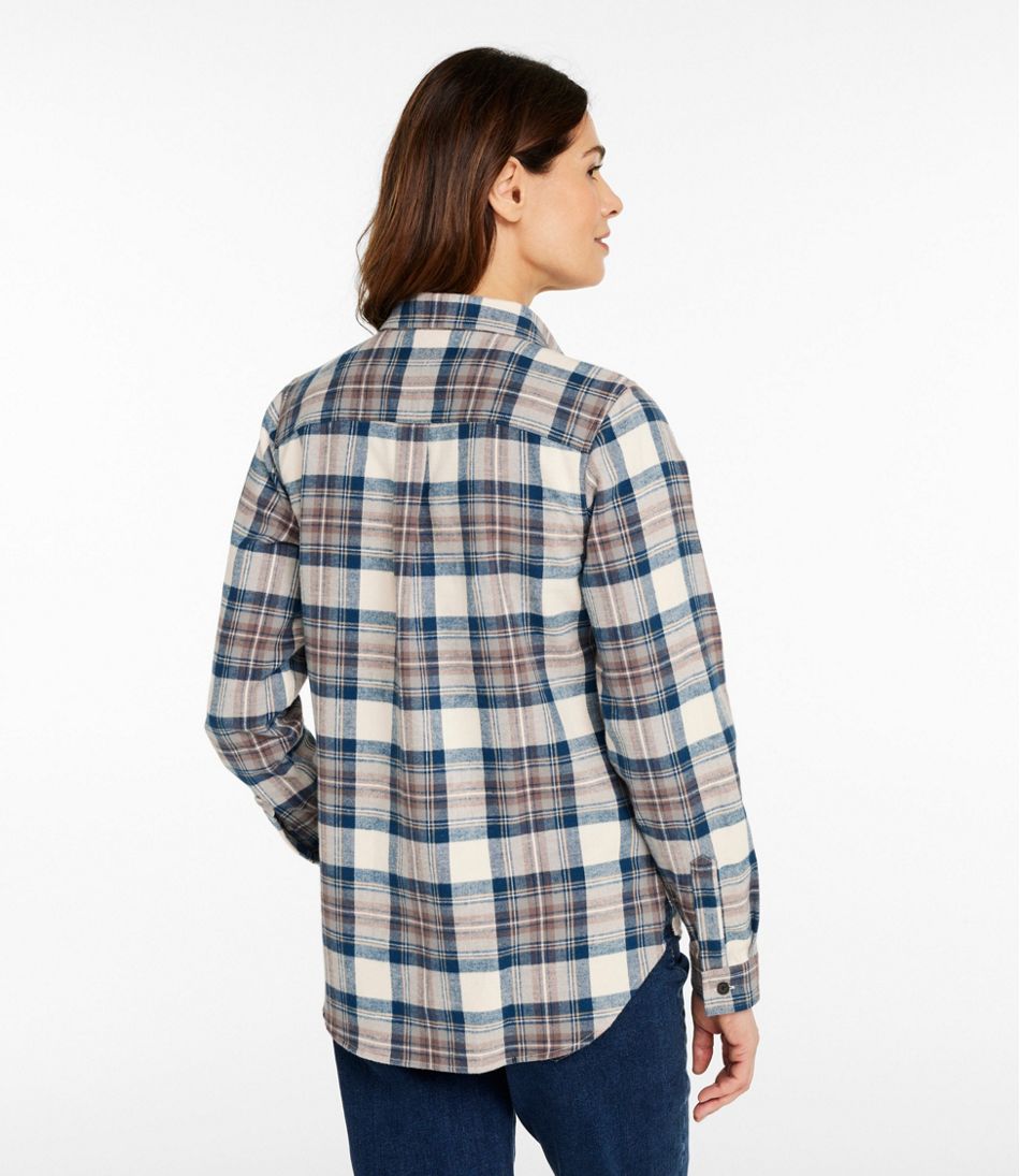 Women's Scotch Plaid Flannel Shirt, Quarter-Zip L.L.Bean Best Seller