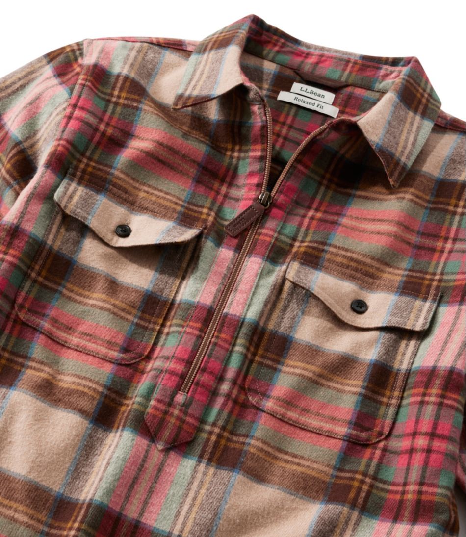 Women's Scotch Plaid Flannel Shirt, Quarter-Zip L.L.Bean Best Seller