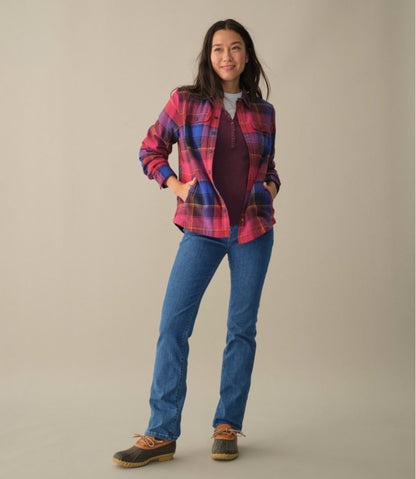 Women's Fleece-Lined Flannel Shirt, Snap-Front Plaid L.L.Bean Classic