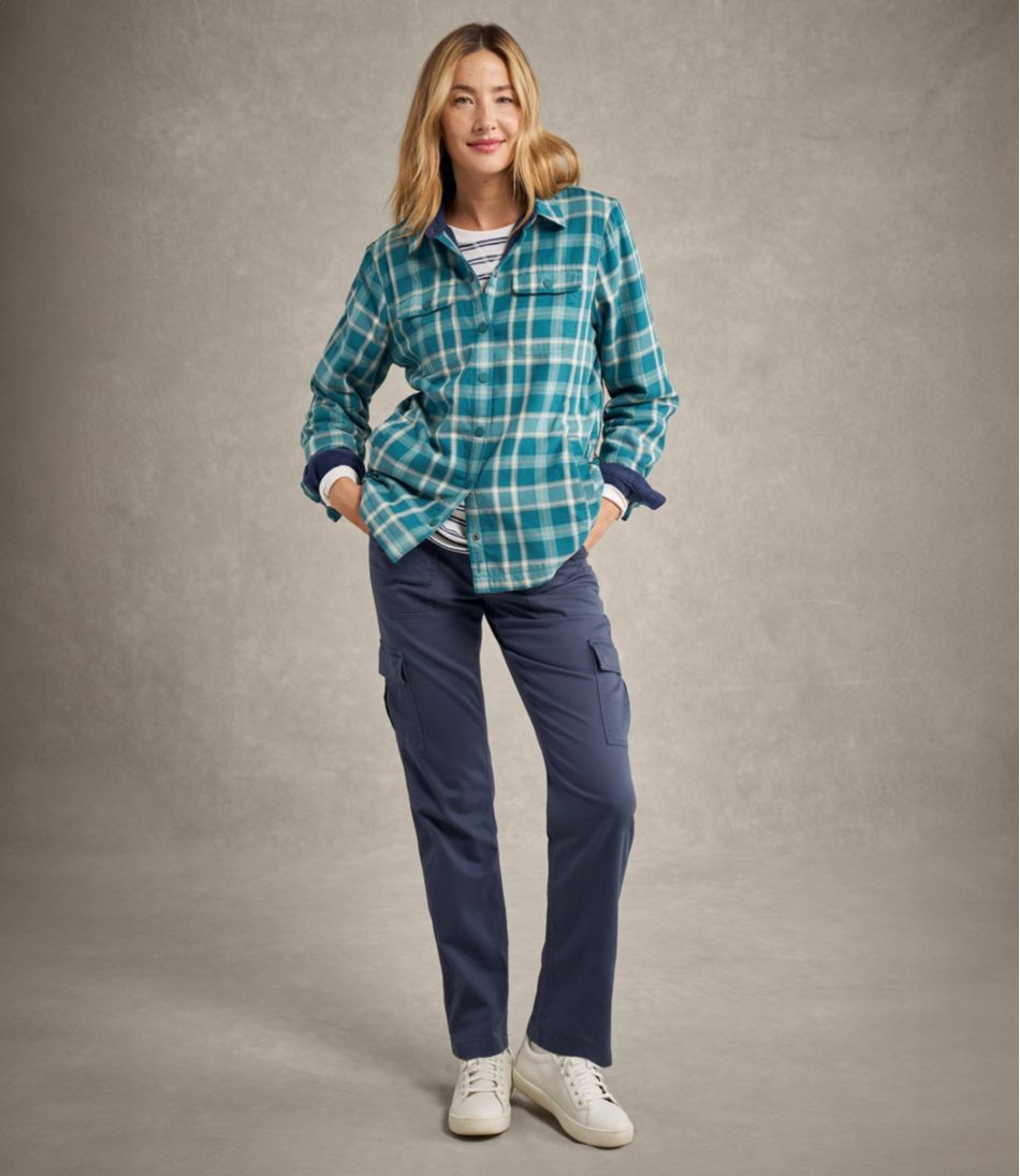 Women's Fleece-Lined Flannel Shirt, Snap-Front Plaid L.L.Bean Classic