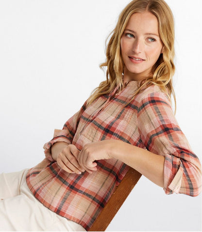 Women's L.L.Bean Day Breeze Shirt, Long-Sleeve Collarless L.L.Bean Everyday