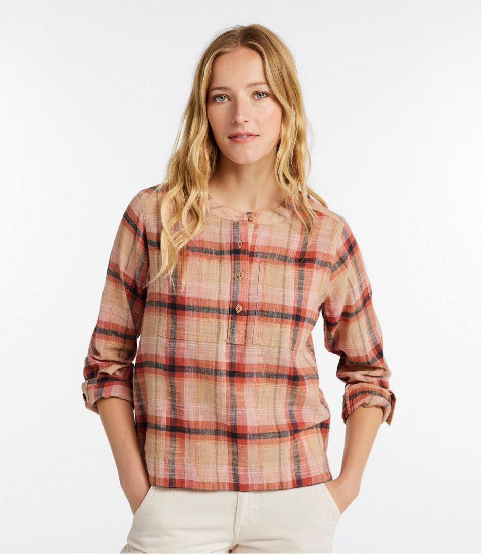 Women's L.L.Bean Day Breeze Shirt, Long-Sleeve Collarless L.L.Bean Everyday