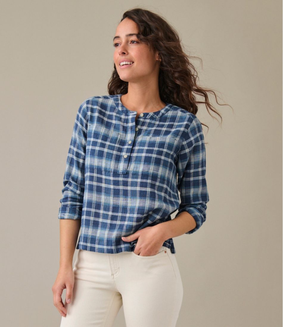 Women's L.L.Bean Day Breeze Shirt, Long-Sleeve Collarless L.L.Bean Everyday