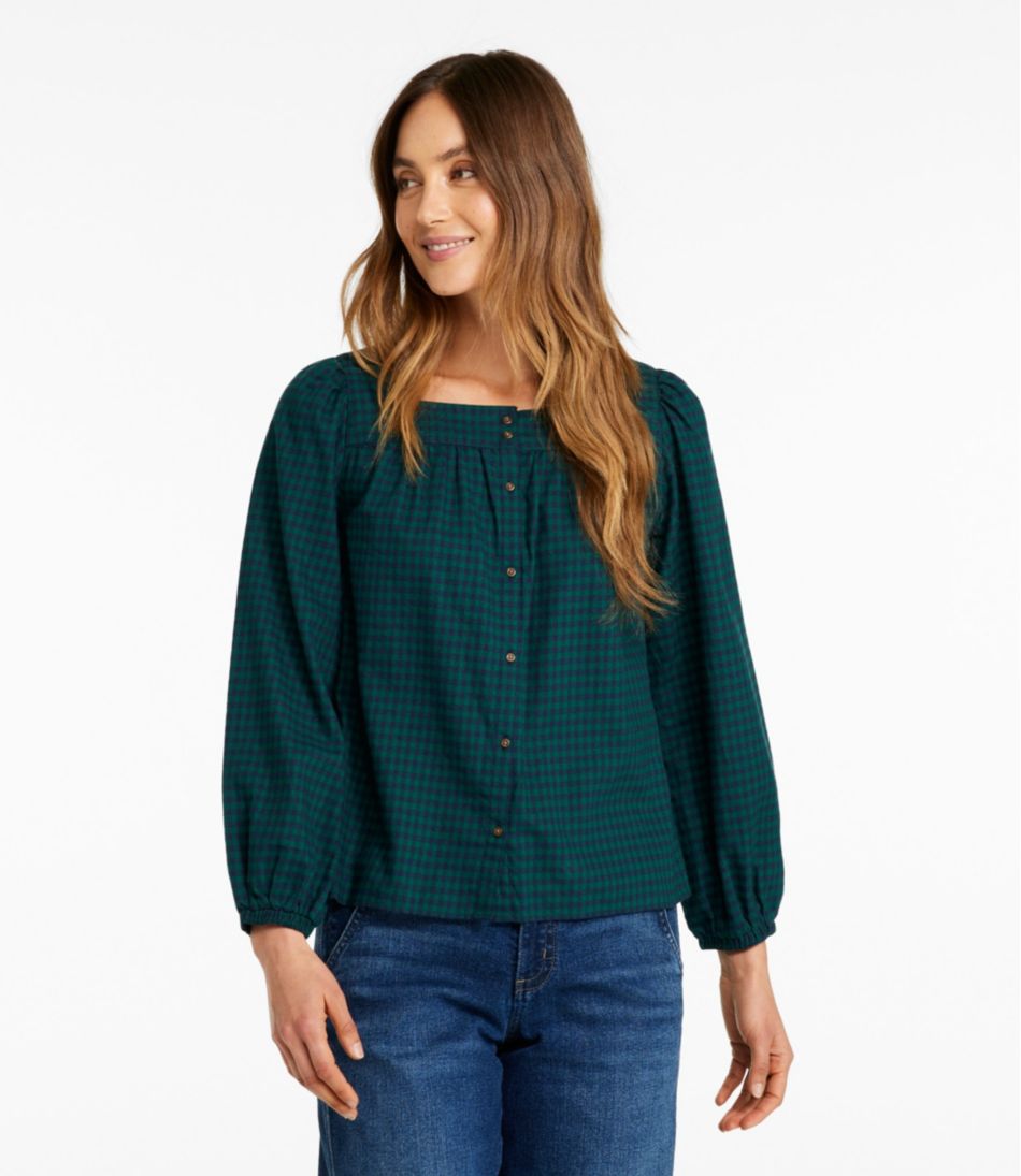 Women's Whisperweight Flannel Shirt, Squareneck L.L.Bean Value