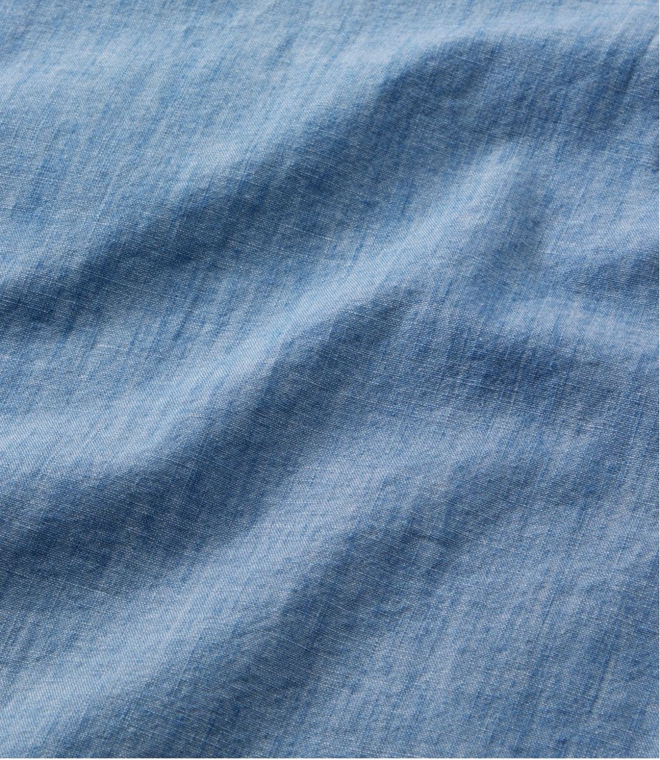 Women's Essential Cotton Shirt, Chambray Long Sleeve L.L.Bean New