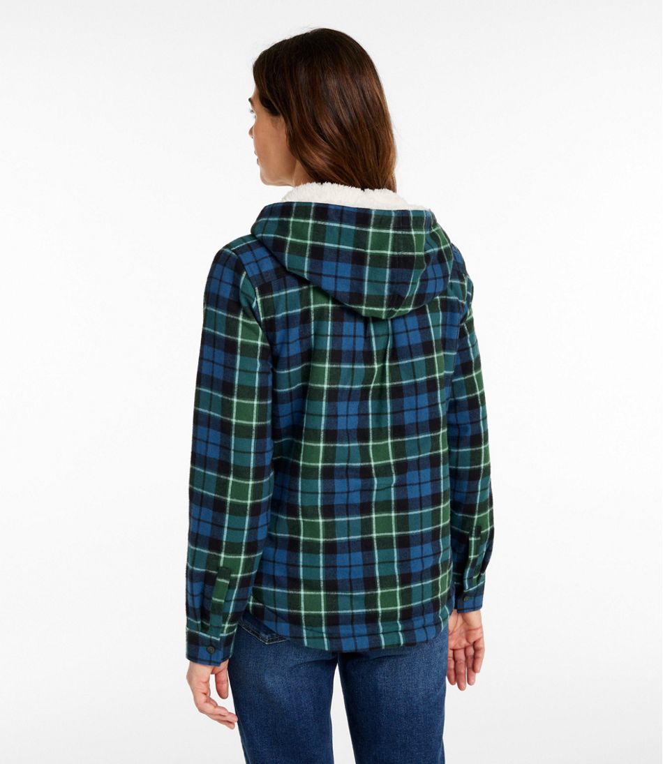 Women's Scotch Plaid Flannel Shirt, Sherpa-Lined Zip Hoodie L.L.Bean Best Seller