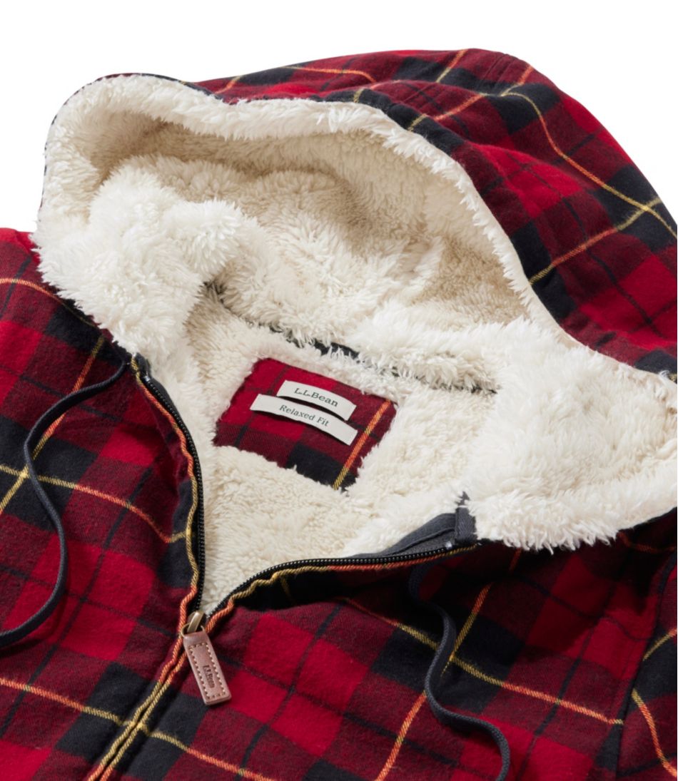 Women's Scotch Plaid Flannel Shirt, Sherpa-Lined Zip Hoodie L.L.Bean Best Seller