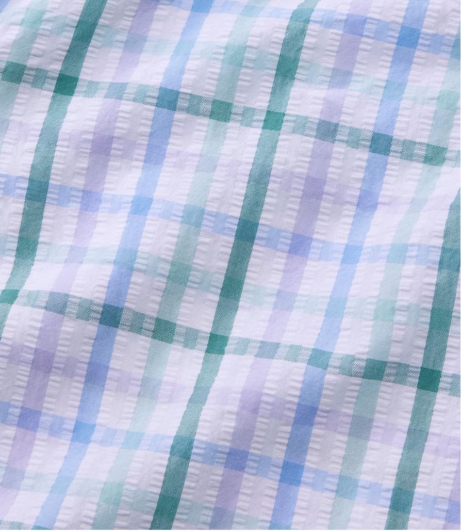 Women's Vacationland Seersucker Shirt, Short-Sleeve Popover Plaid L.L.Bean Recommended