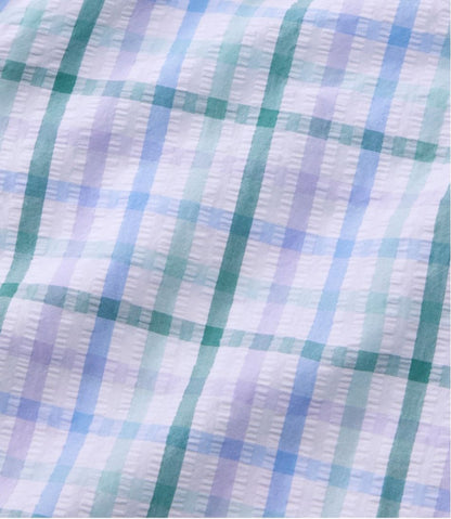 Women's Vacationland Seersucker Shirt, Short-Sleeve Popover Plaid L.L.Bean Recommended