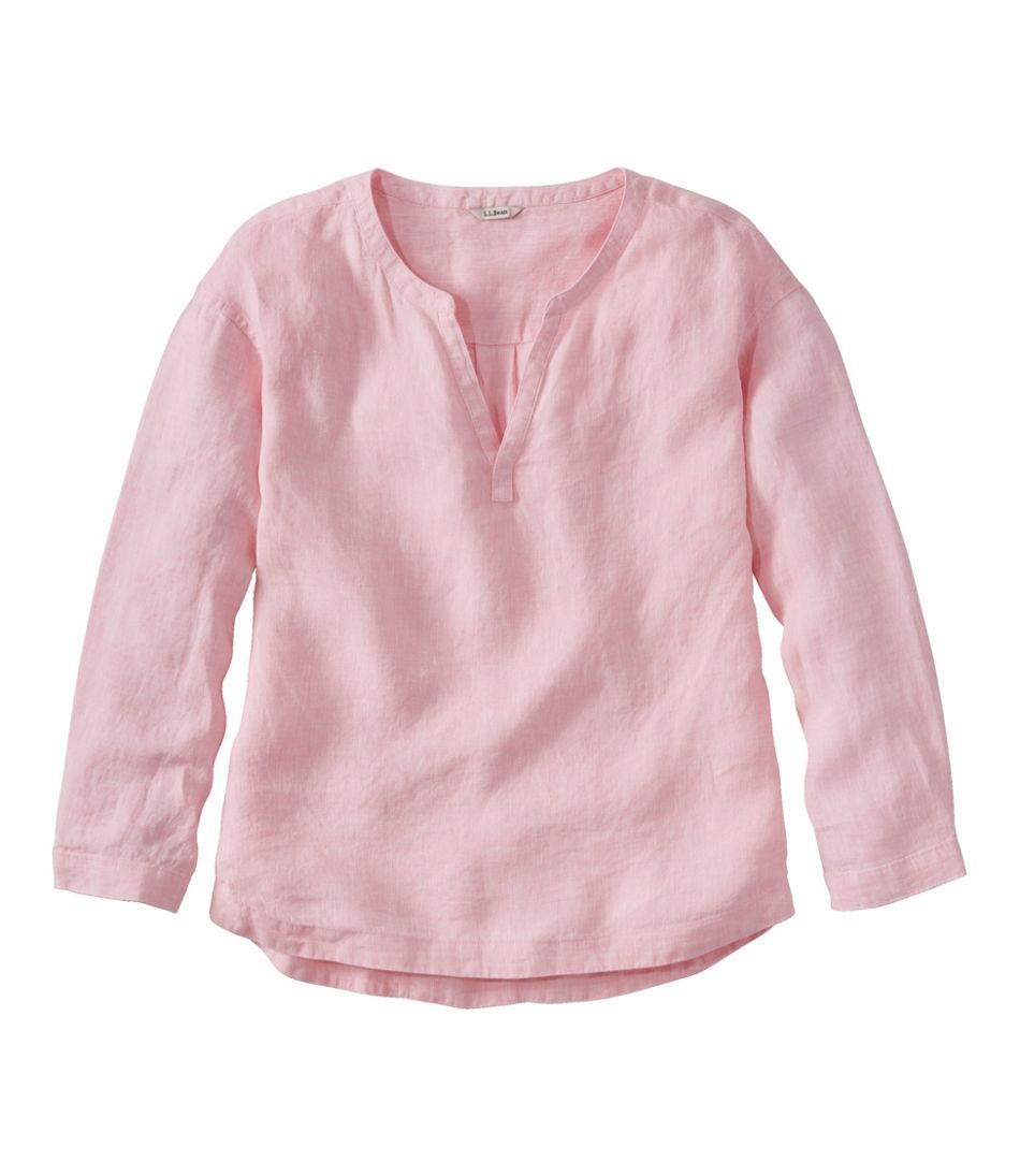 Women's Premium Washable Linen Shirt, Splitneck L.L.Bean Featured