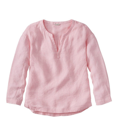 Women's Premium Washable Linen Shirt, Splitneck L.L.Bean Featured