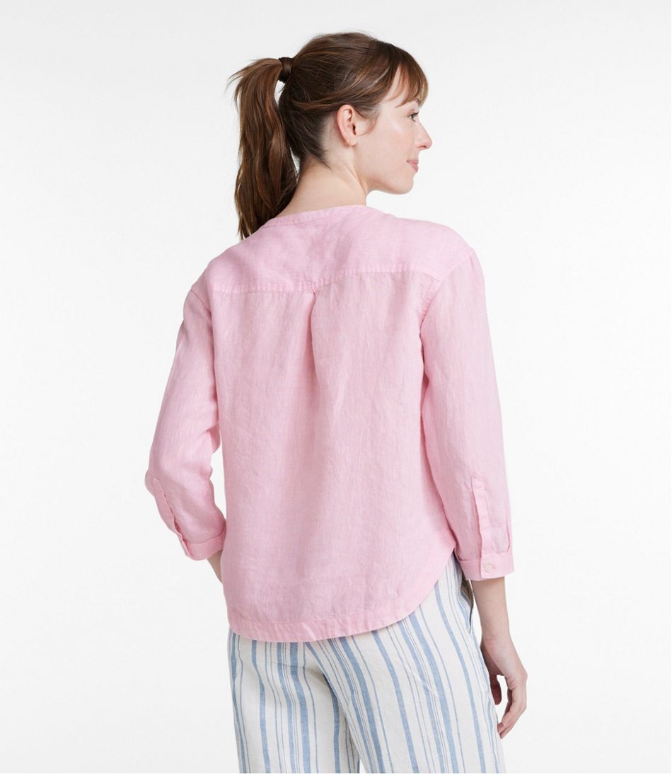 Women's Premium Washable Linen Shirt, Splitneck L.L.Bean Featured