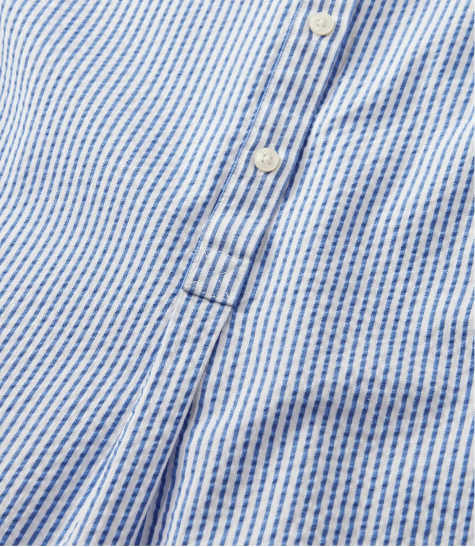 Women's Vacationland Seersucker Shirt, Short-Sleeve Popover Stripe L.L.Bean Popular