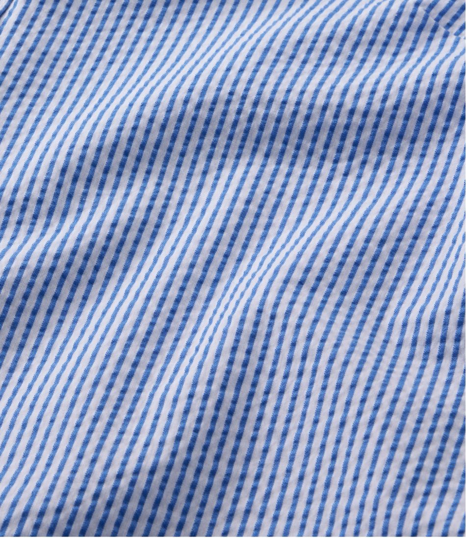 Women's Vacationland Seersucker Shirt, Short-Sleeve Popover Stripe L.L.Bean Popular