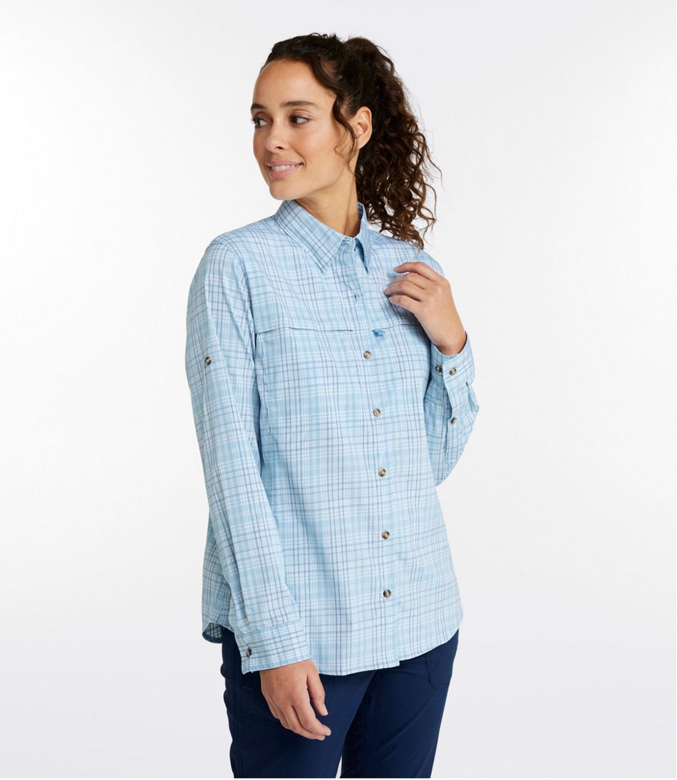 Women's Tropicwear Shirt, Plaid Long-Sleeve L.L.Bean Top Pick