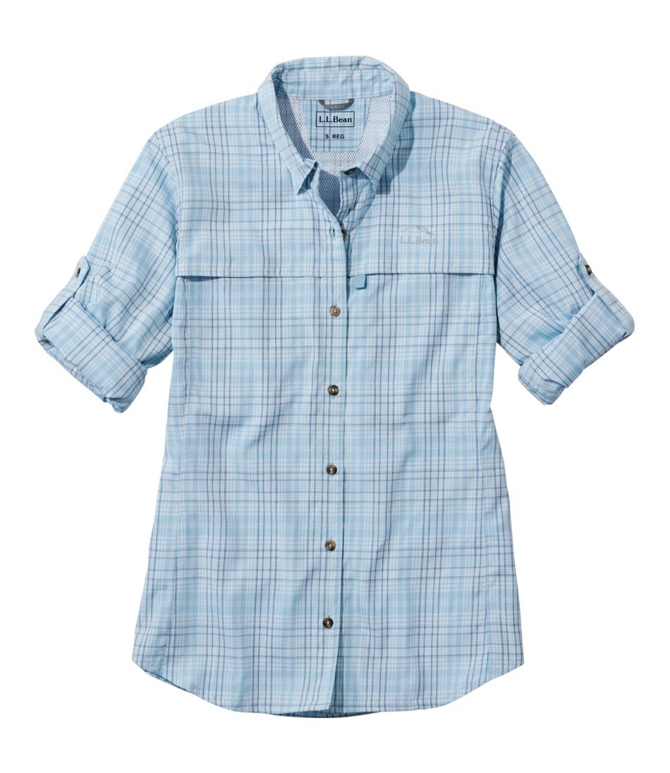 Women's Tropicwear Shirt, Plaid Long-Sleeve L.L.Bean Top Pick