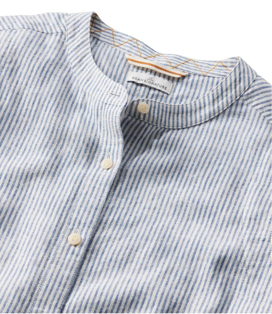 Women's Signature Linen-Blend Button-Front Shirt, Sleeveless L.L.Bean Recommended
