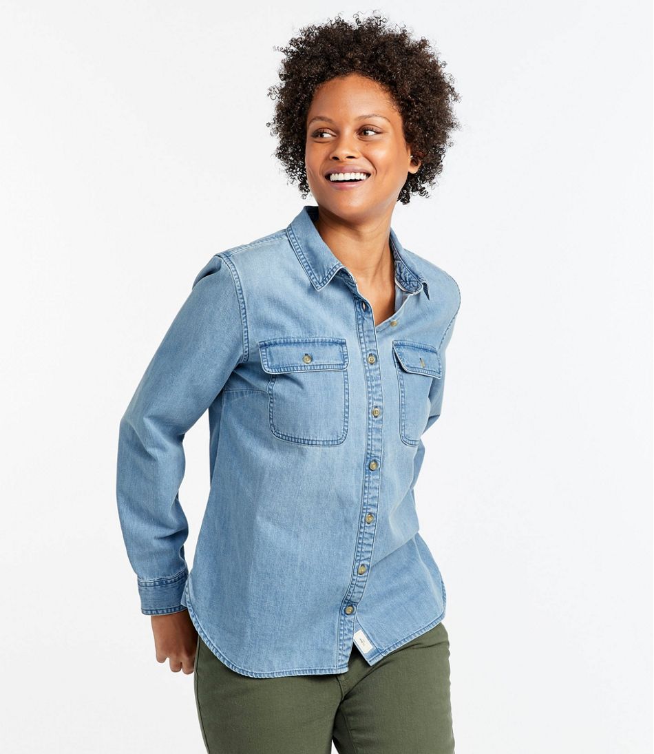 Women's L.L. Bean Heritage Washed Denim Shirt, Long-Sleeve L.L.Bean Essential