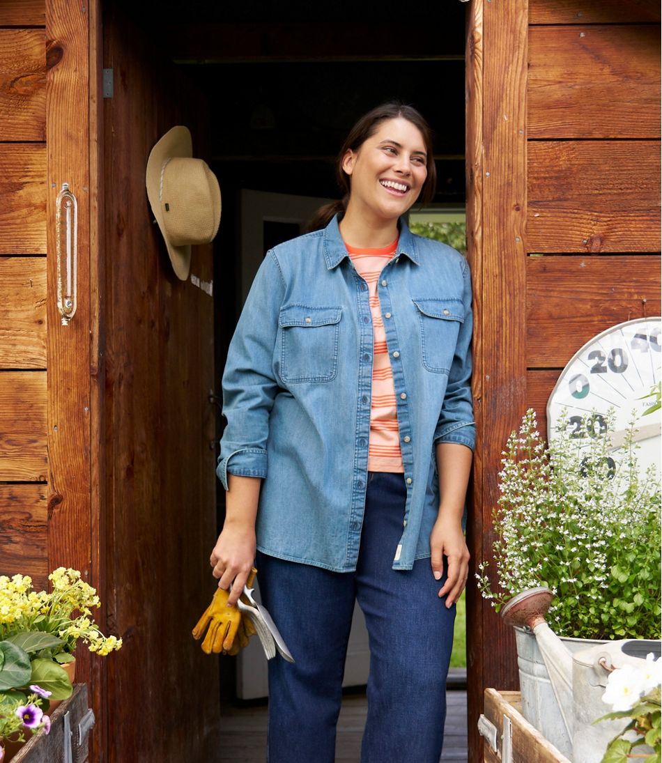Women's L.L. Bean Heritage Washed Denim Shirt, Long-Sleeve L.L.Bean Essential