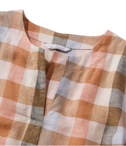 Women's Signature Linen-Blend Splitneck Shirt, Short-Sleeve L.L.Bean Everyday