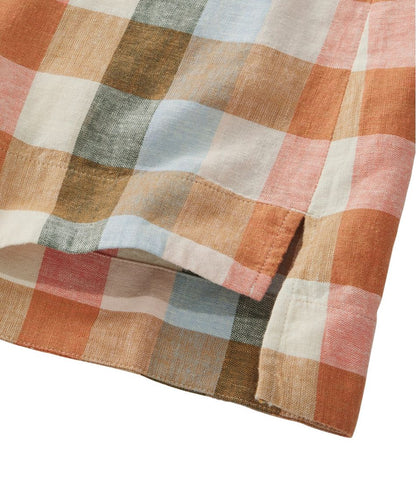 Women's Signature Linen-Blend Splitneck Shirt, Short-Sleeve L.L.Bean Everyday