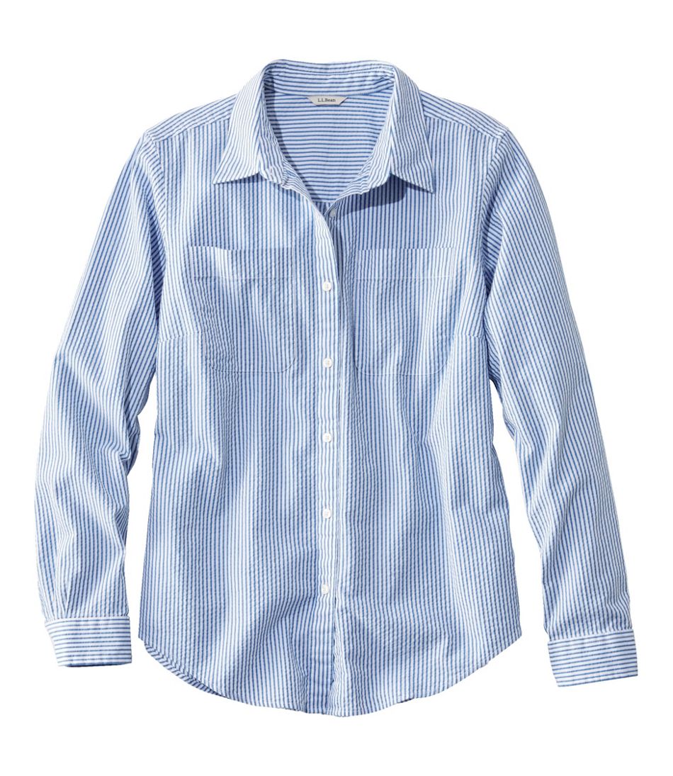 Women's Vacationland Seersucker Shirt, Long-Sleeve L.L.Bean Premium