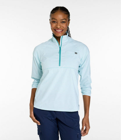 Women's Everyday SunSmart® Woven Shirt, Quarter-Zip Pullover Colorblock L.L.Bean Top Pick