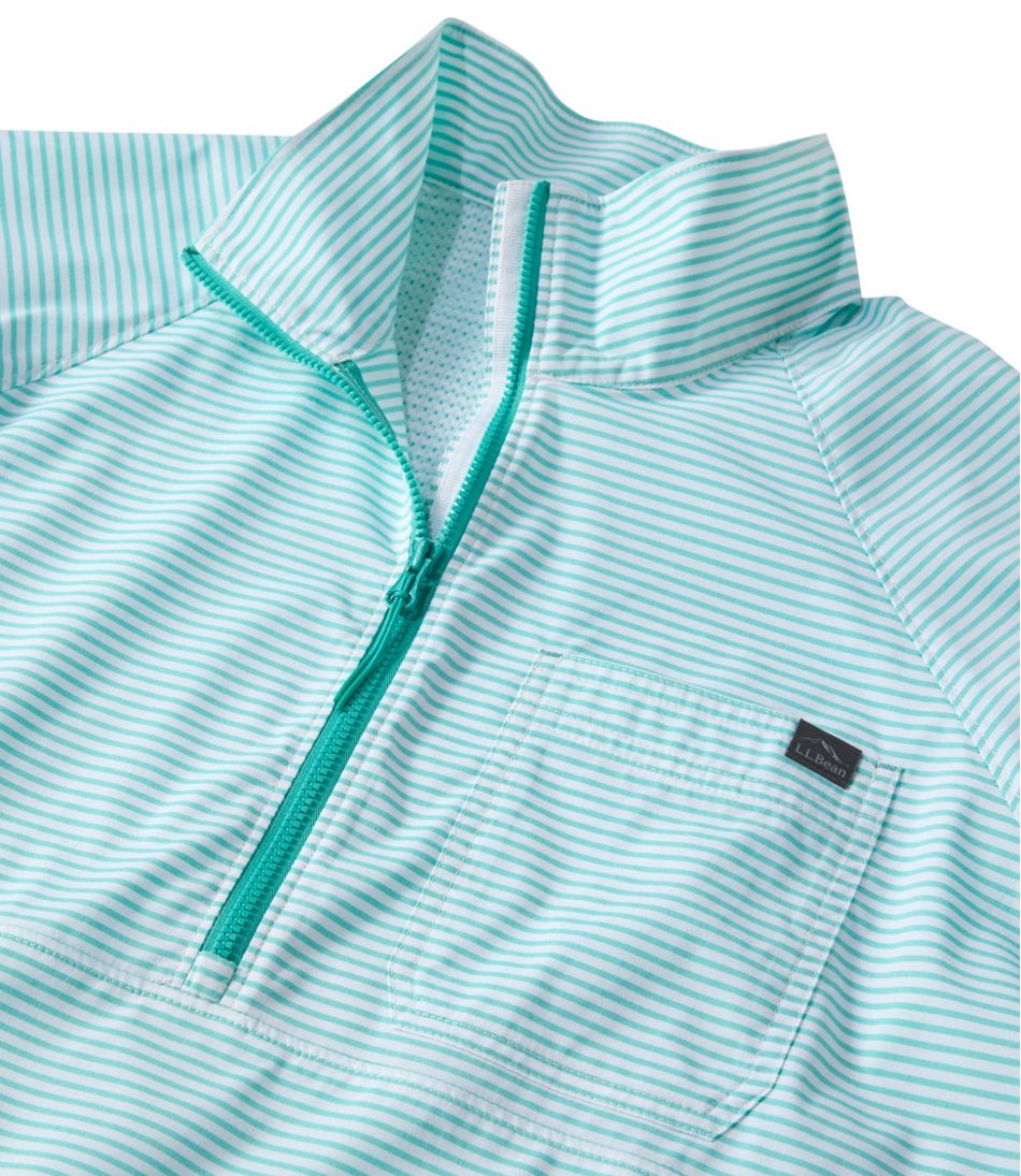 Women's Everyday SunSmart® Woven Shirt, Quarter-Zip Pullover Colorblock L.L.Bean Top Pick