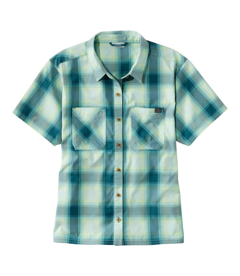 Women's Everyday SunSmart® Woven Shirt, Short-Sleeve Plaid L.L.Bean Essential