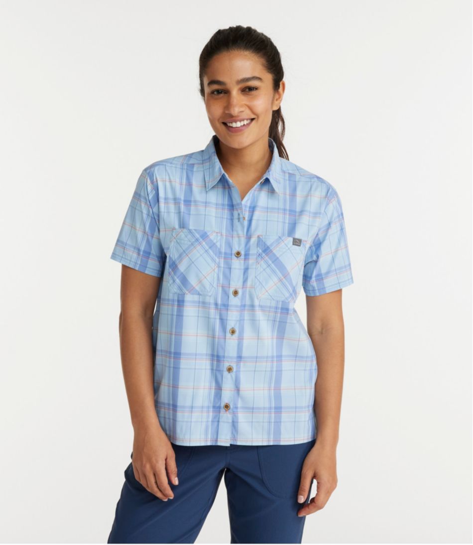 Women's Everyday SunSmart® Woven Shirt, Short-Sleeve Plaid L.L.Bean Essential