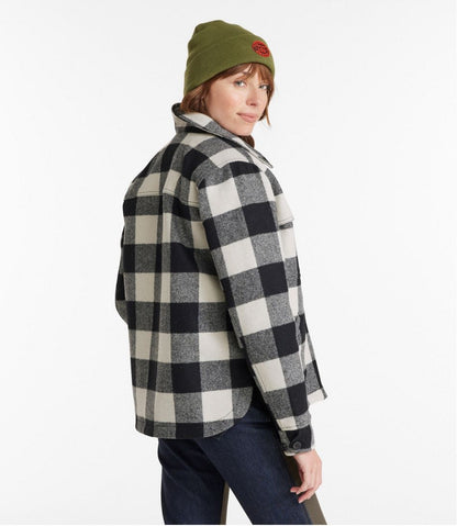 Women's Maine Guide Zip Front Jac-Shirt with Primaloft, Plaid L.L.Bean Popular