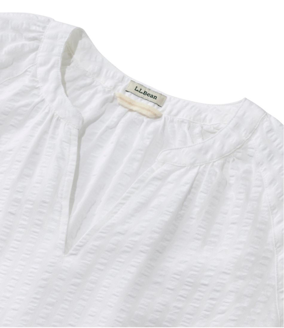 Women's Bean's Seacoast Seersucker Splitneck Shirt L.L.Bean Trending
