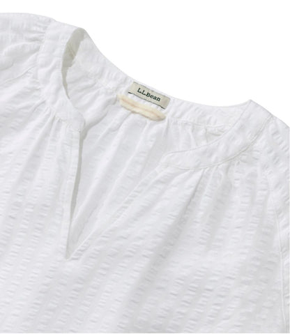 Women's Bean's Seacoast Seersucker Splitneck Shirt L.L.Bean Trending