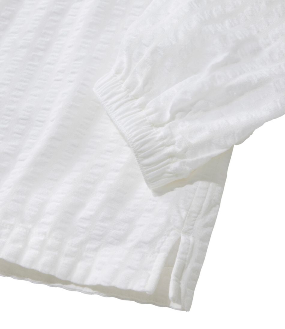 Women's Bean's Seacoast Seersucker Splitneck Shirt L.L.Bean Trending