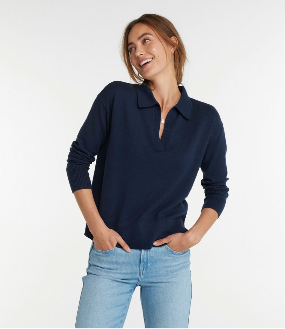 Women's Cotton/Cashmere Sweater, Polo L.L.Bean Top Pick