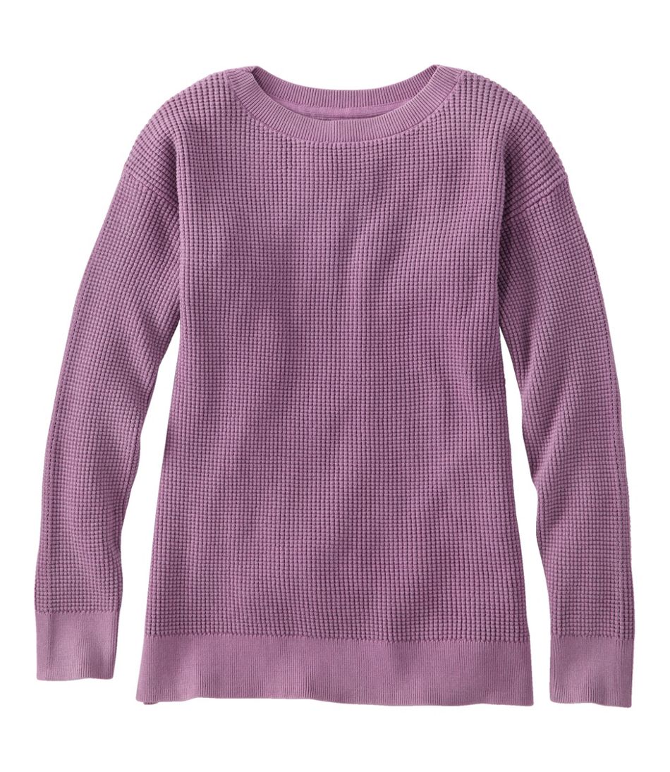 Women's Sunwashed Waffle Sweater, Pullover L.L.Bean Premium