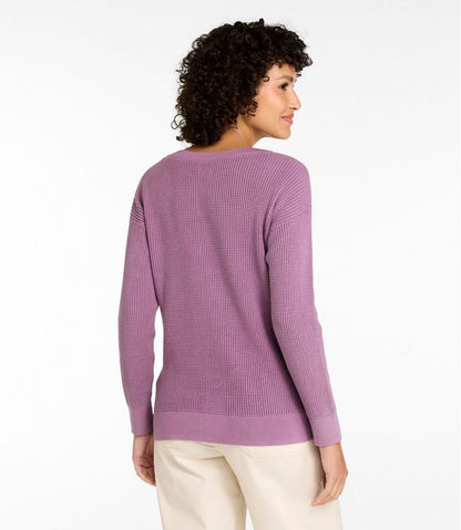 Women's Sunwashed Waffle Sweater, Pullover L.L.Bean Premium